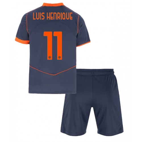 Fotbalové Dres Inter Milan Luis Henrique #11 Dětské Alternativní 2025-26 Krátký Rukáv (+ trenýrky)